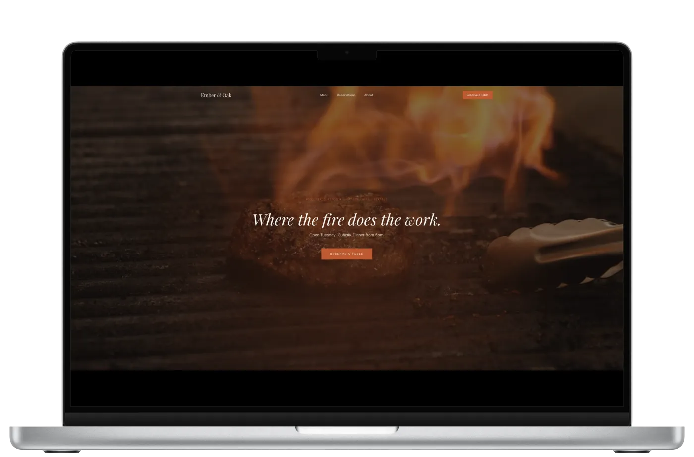 Ember & Oak — Wood-Fired Kitchen Desktop